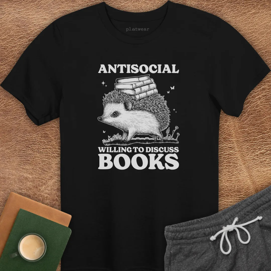 WILLING TO DISCUSS BOOKS T-SHIRT