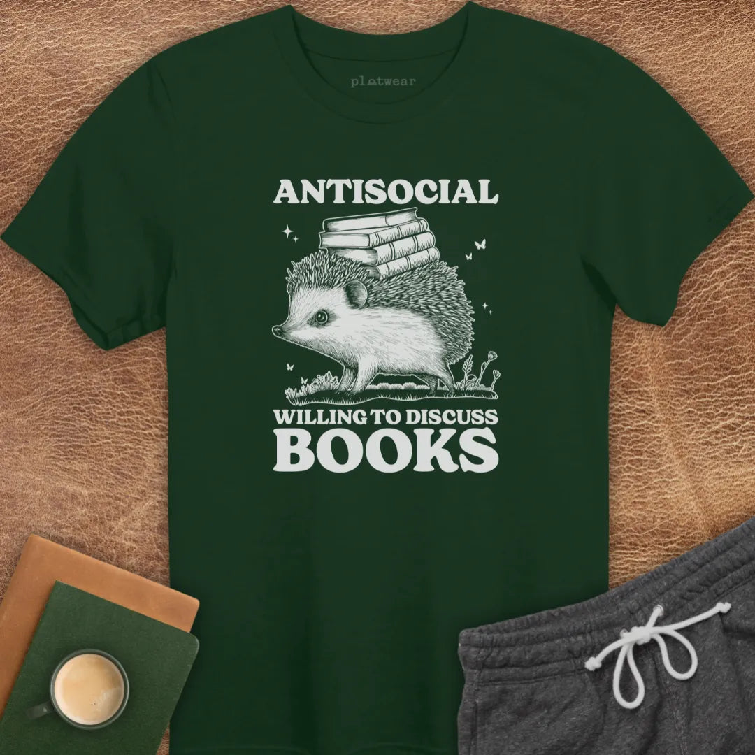 WILLING TO DISCUSS BOOKS T-SHIRT