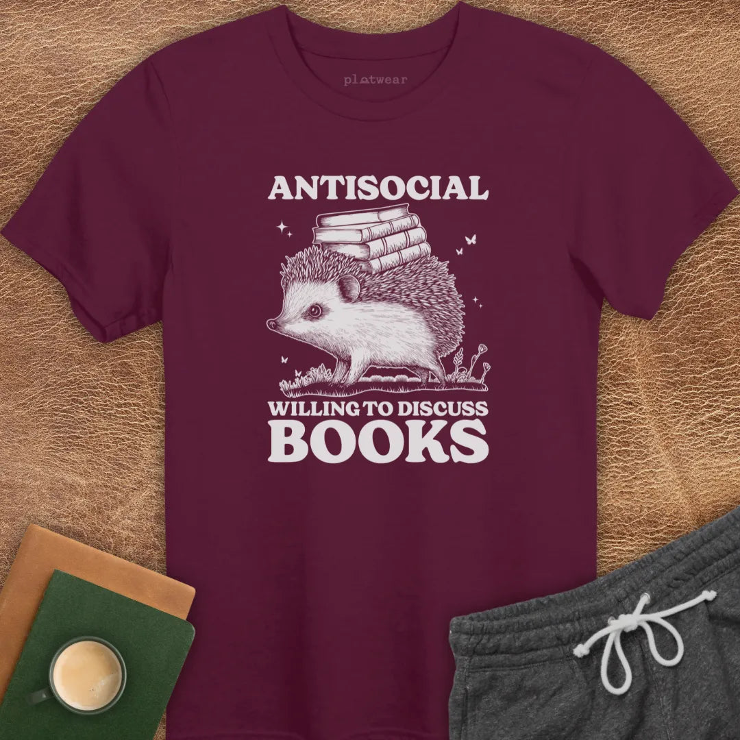 WILLING TO DISCUSS BOOKS T-SHIRT