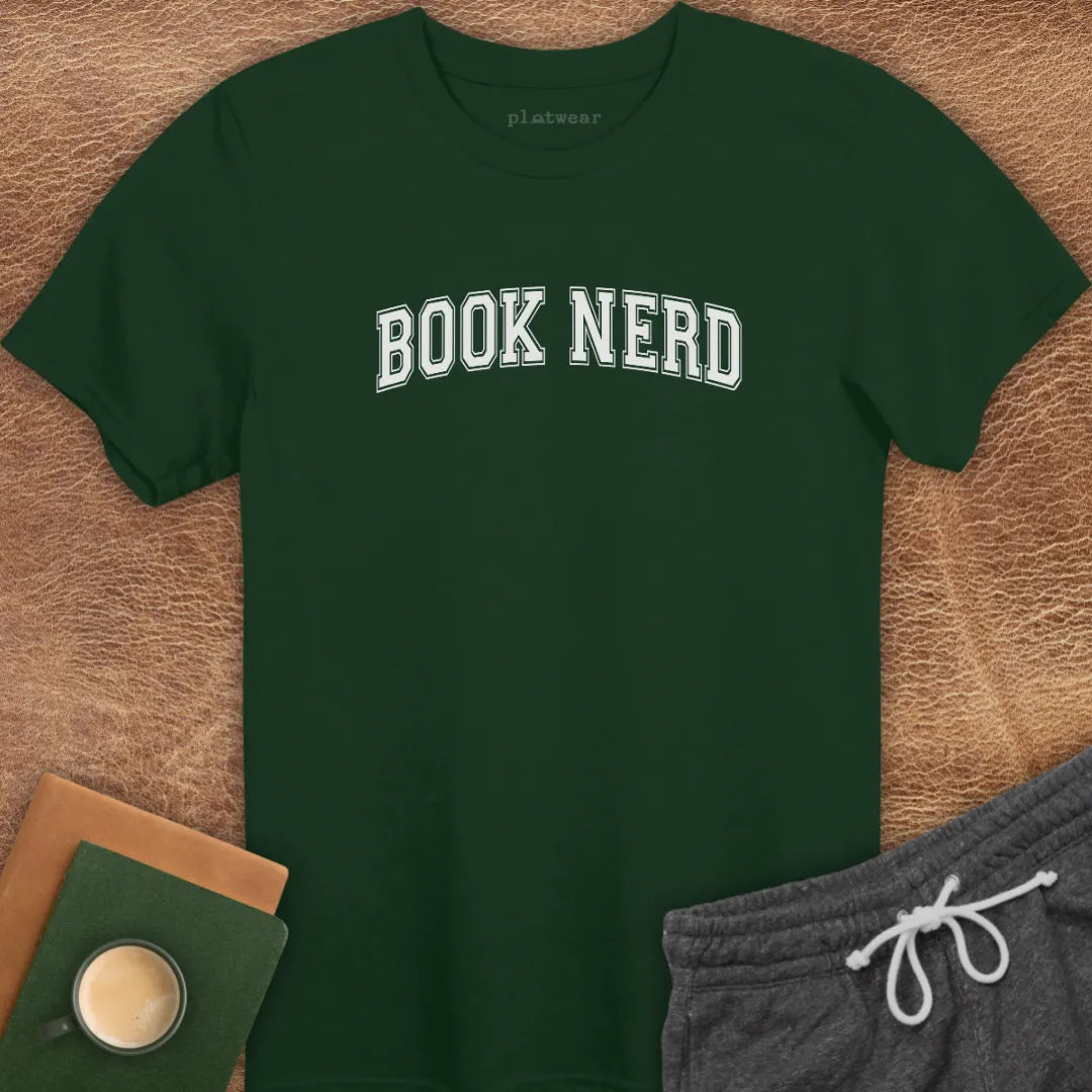 BOOK NERD COLLEGE T-SHIRT