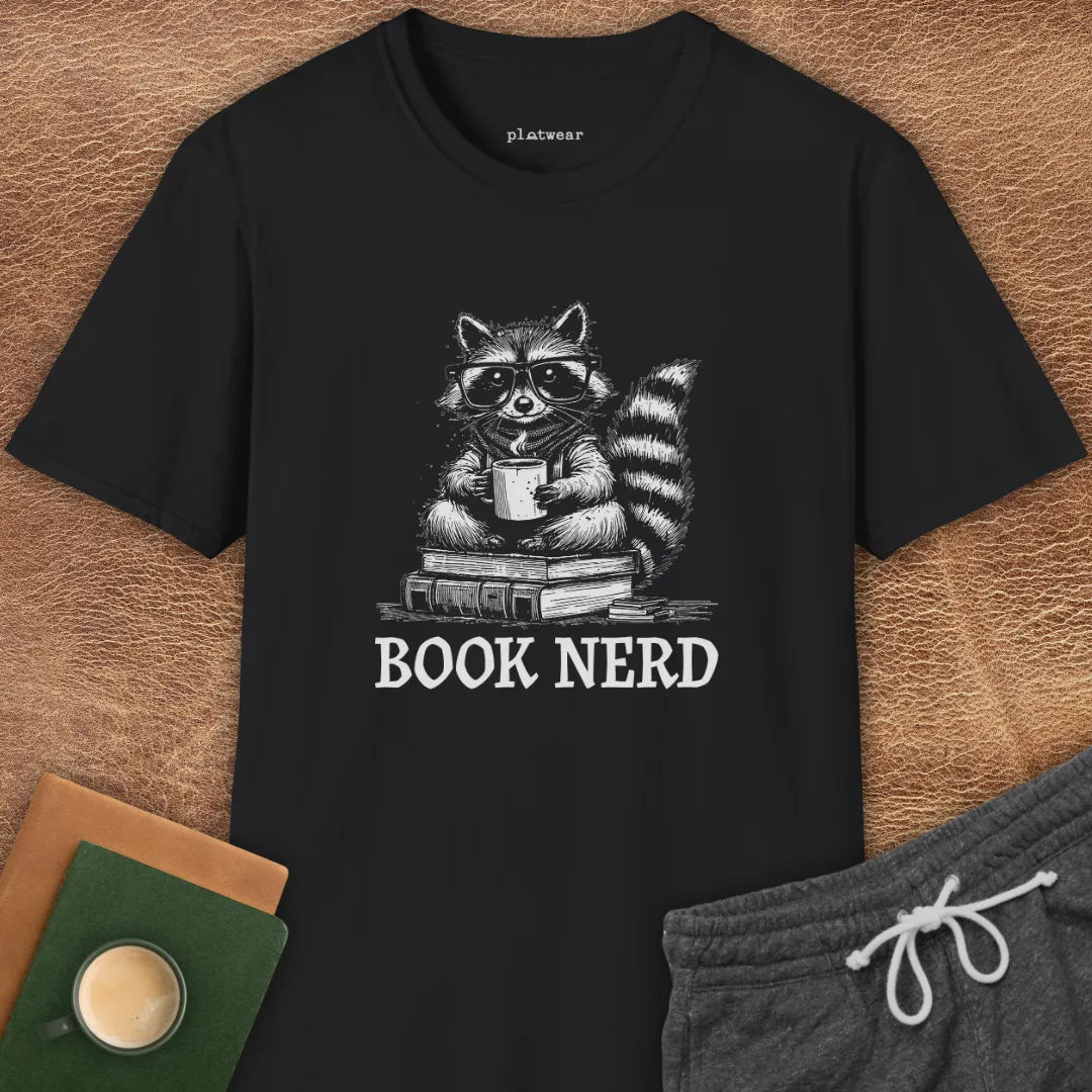 BOOK NERD RACCOON T-SHIRT