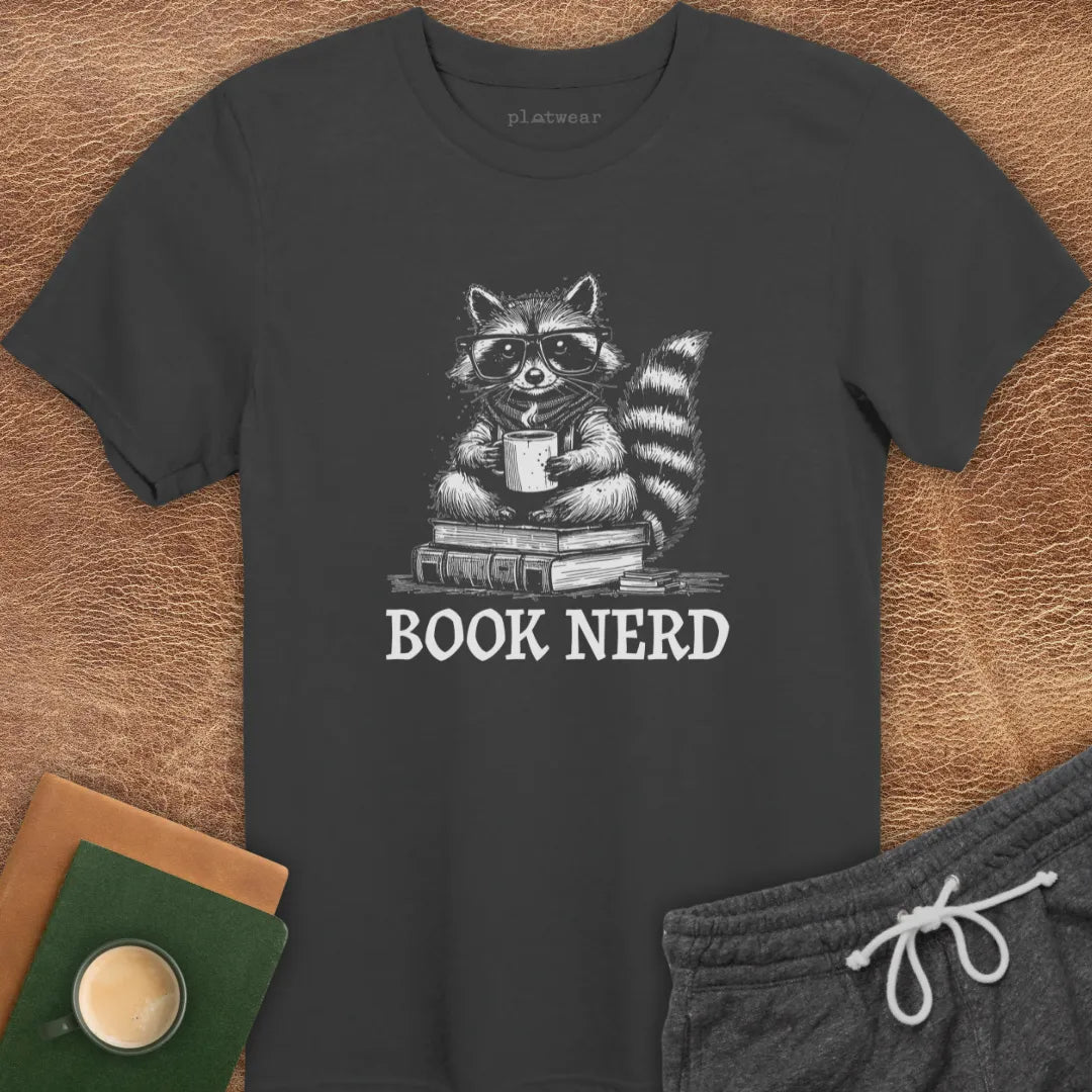 BOOK NERD RACCOON T-SHIRT