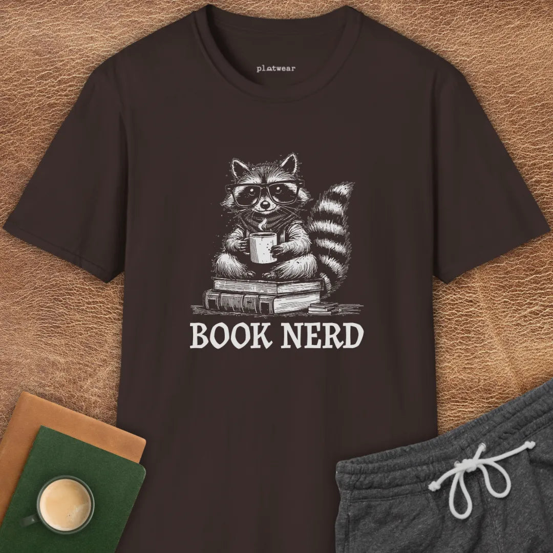 BOOK NERD RACCOON T-SHIRT
