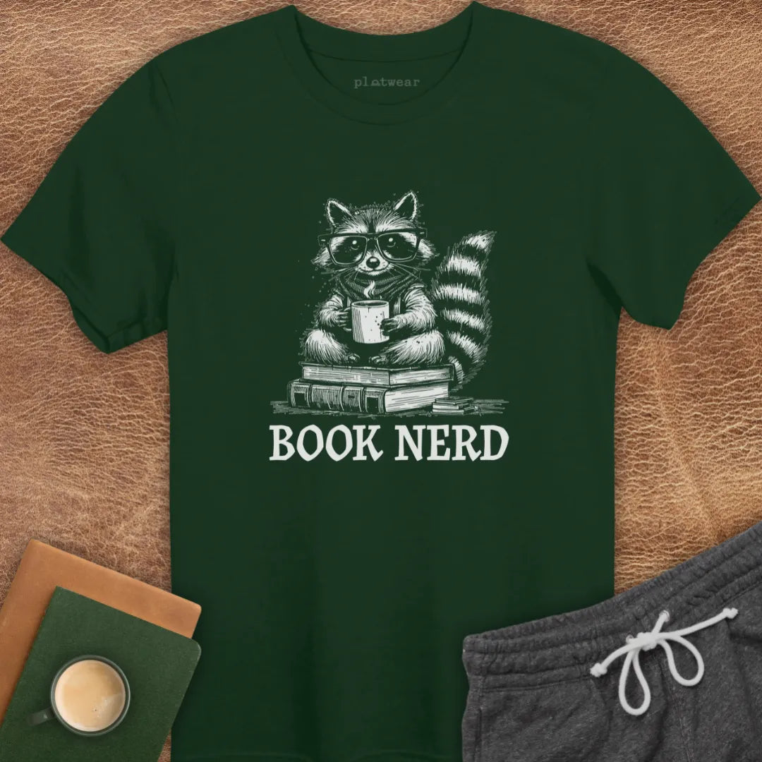 BOOK NERD RACCOON T-SHIRT