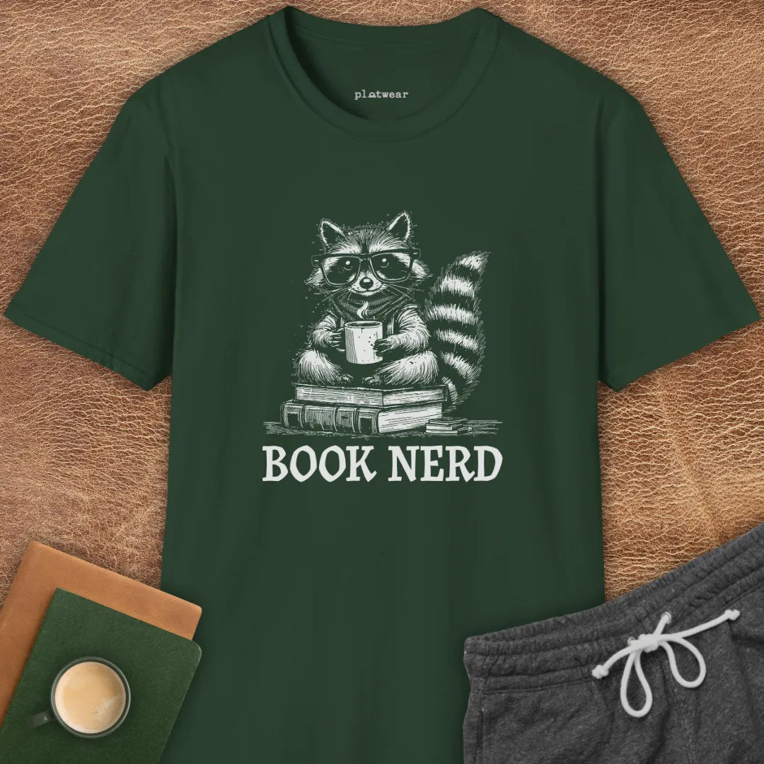 BOOK NERD RACCOON T-SHIRT