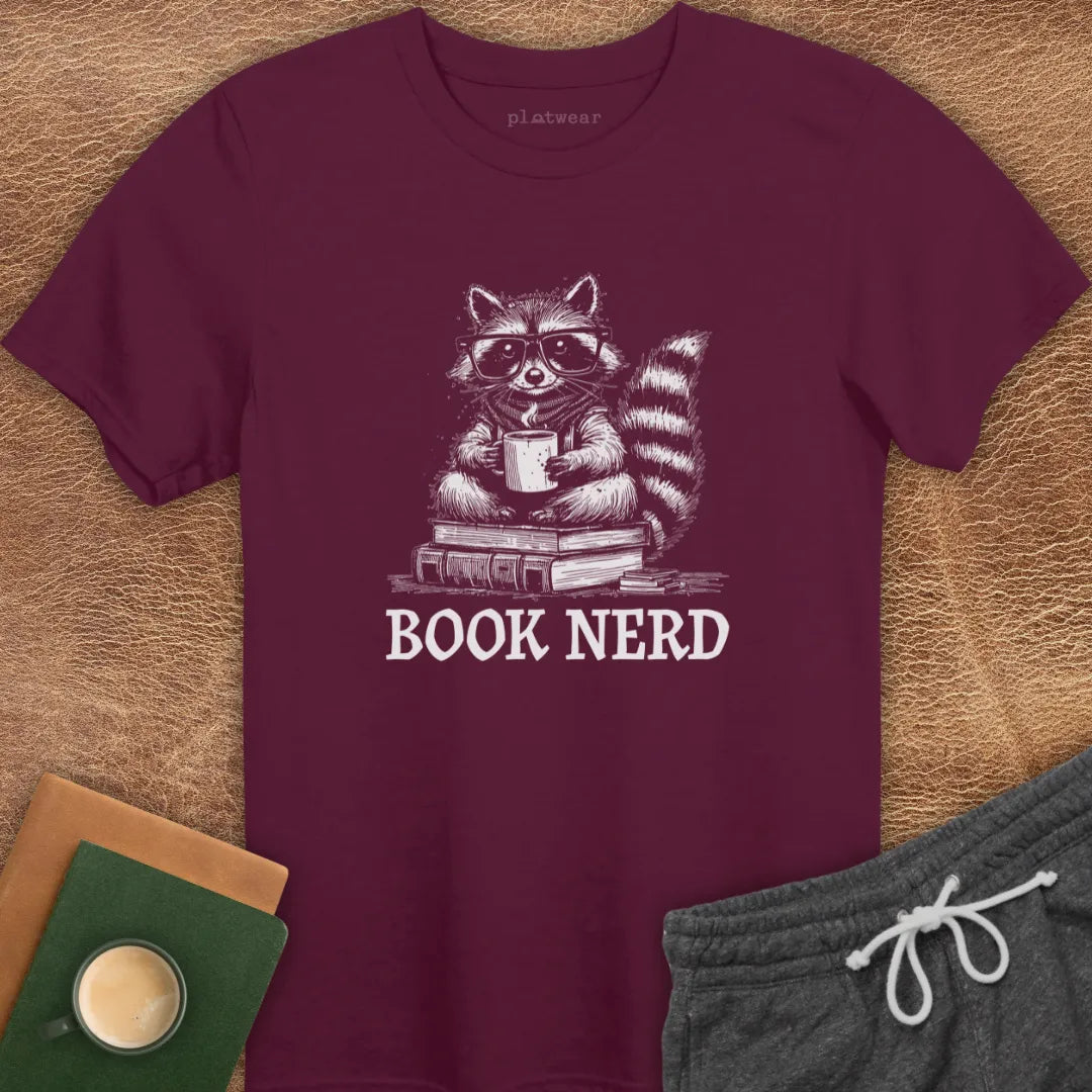 BOOK NERD RACCOON T-SHIRT