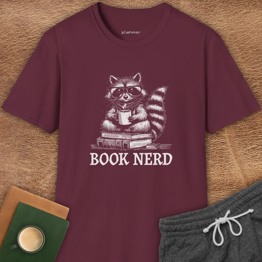 BOOK NERD RACCOON T-SHIRT
