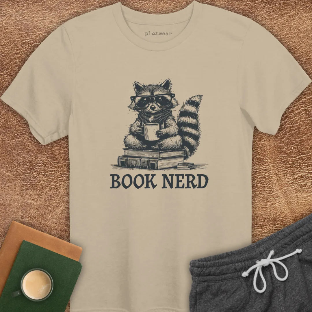 BOOK NERD RACCOON T-SHIRT