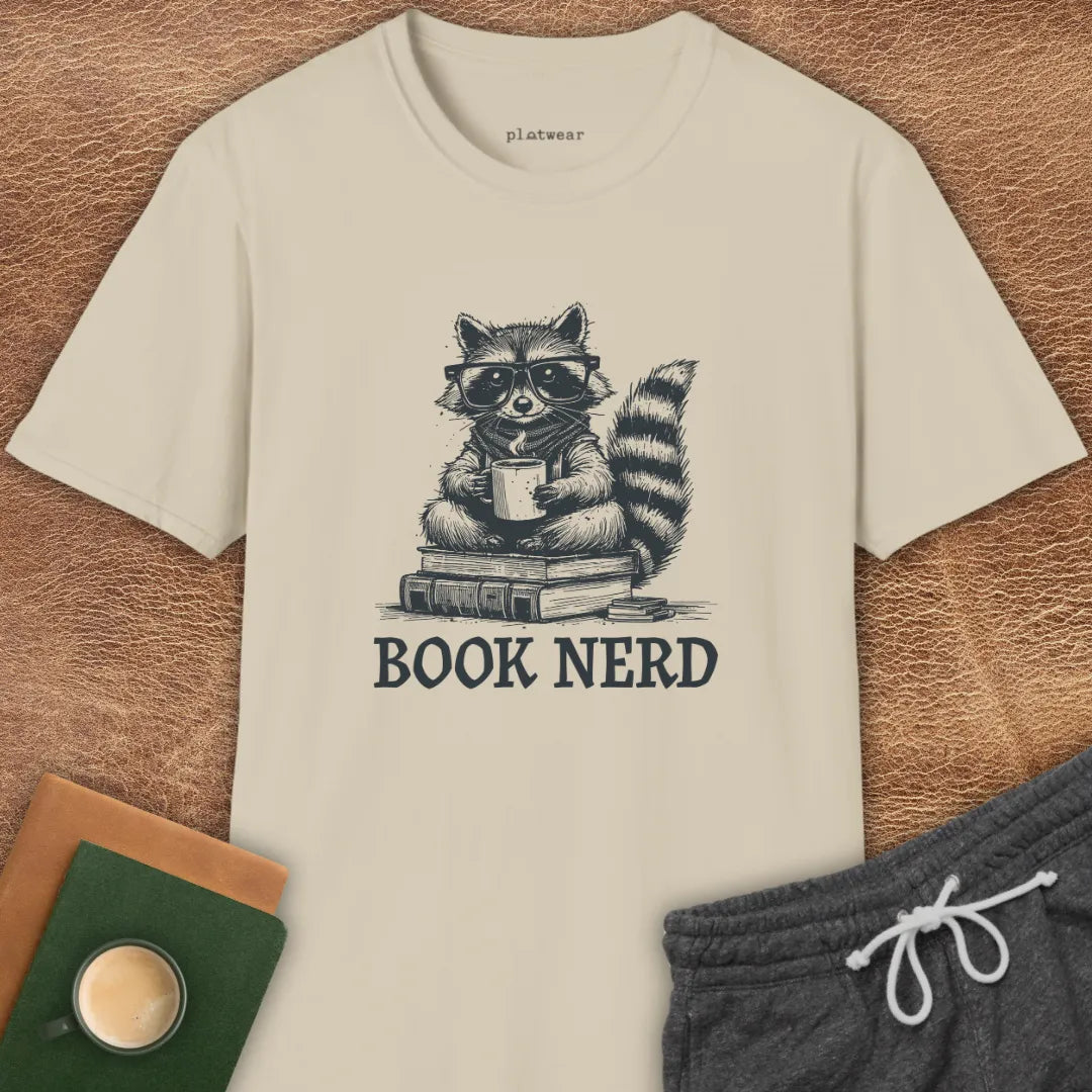 BOOK NERD RACCOON T-SHIRT