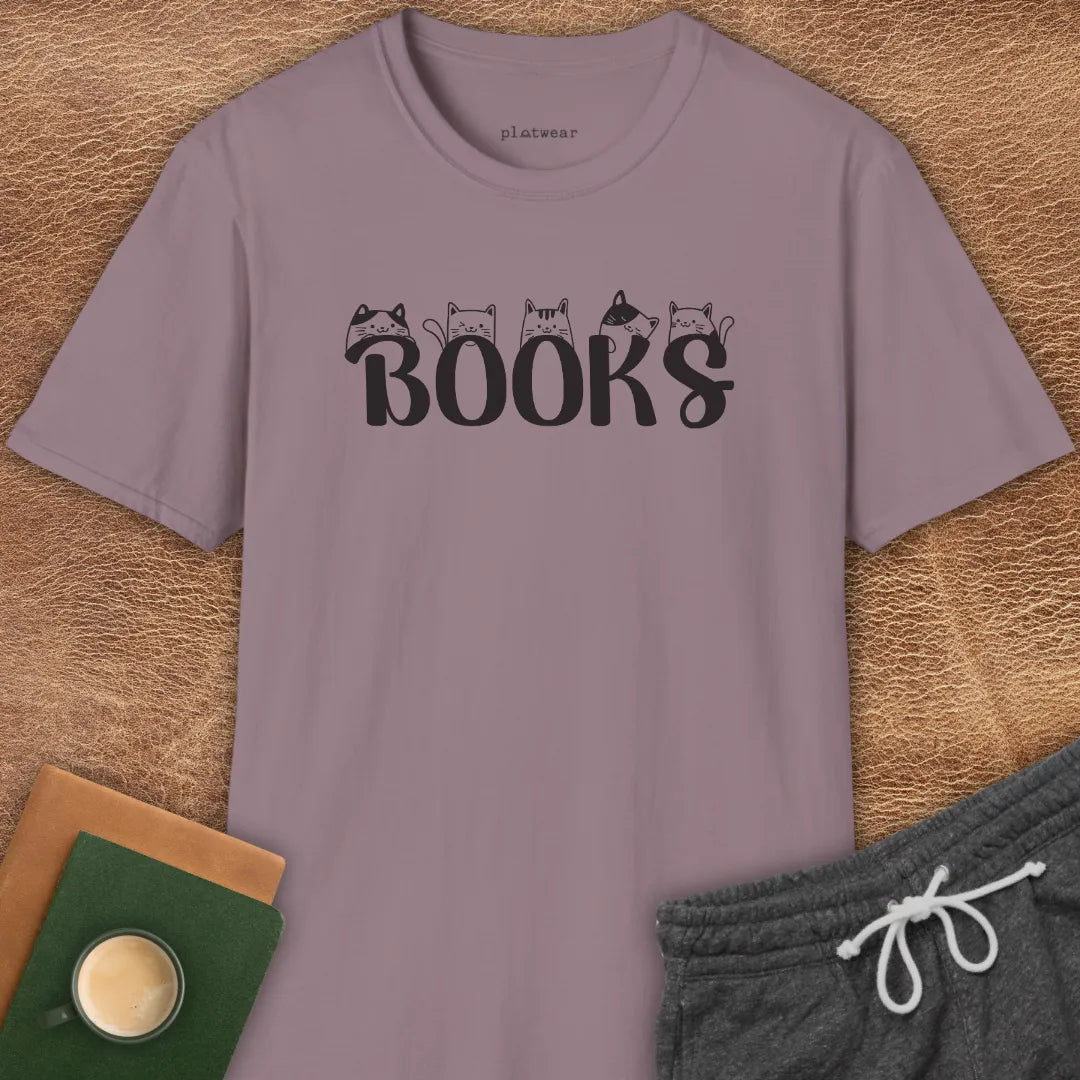 BOOKS CATS T-SHIRT