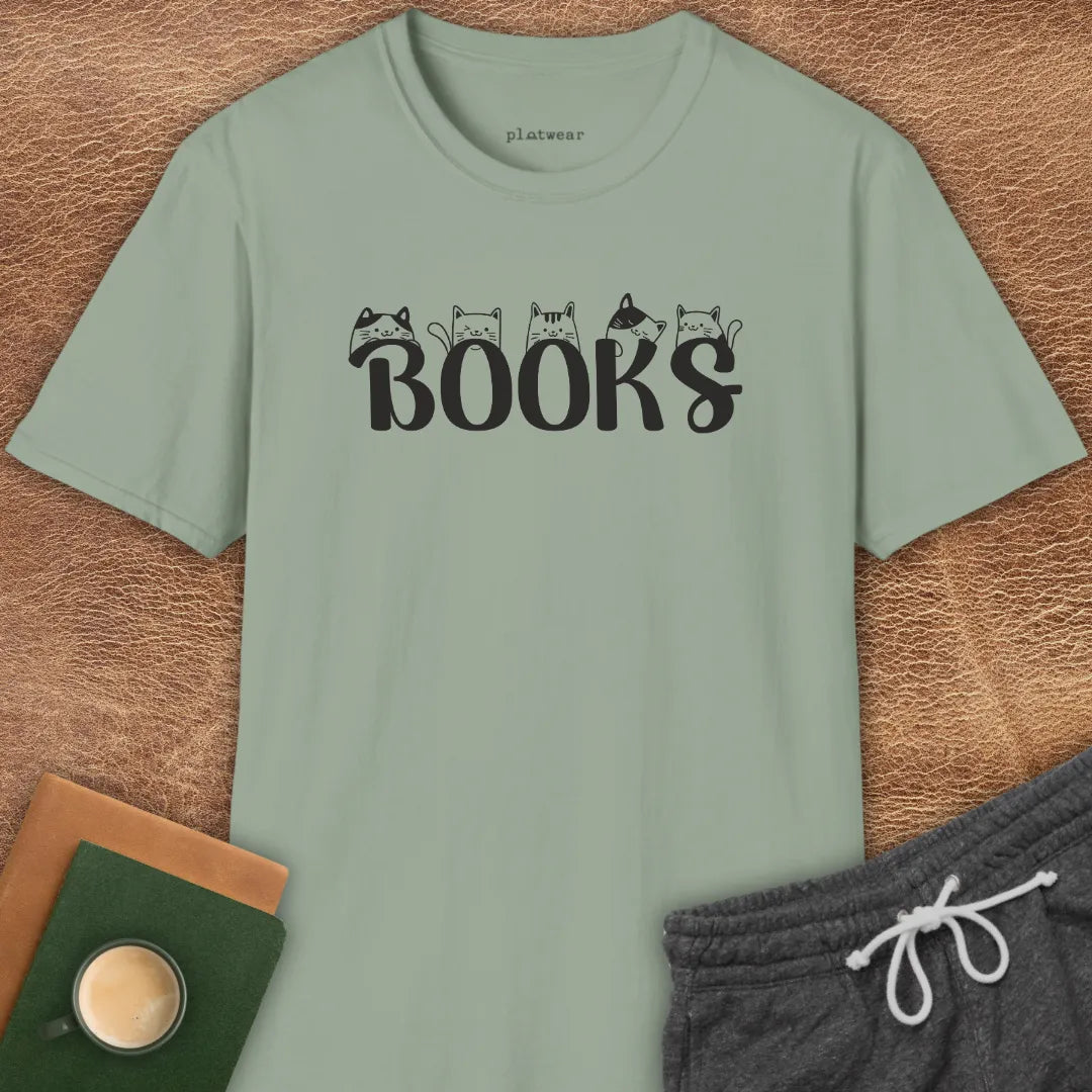 BOOKS CATS T-SHIRT