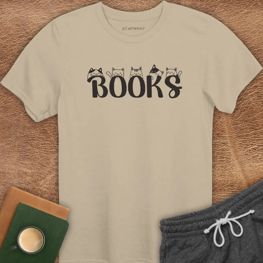 BOOKS CATS T-SHIRT