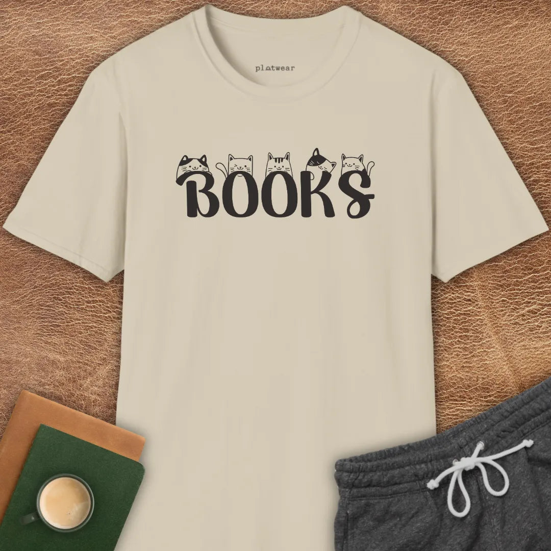 BOOKS CATS T-SHIRT
