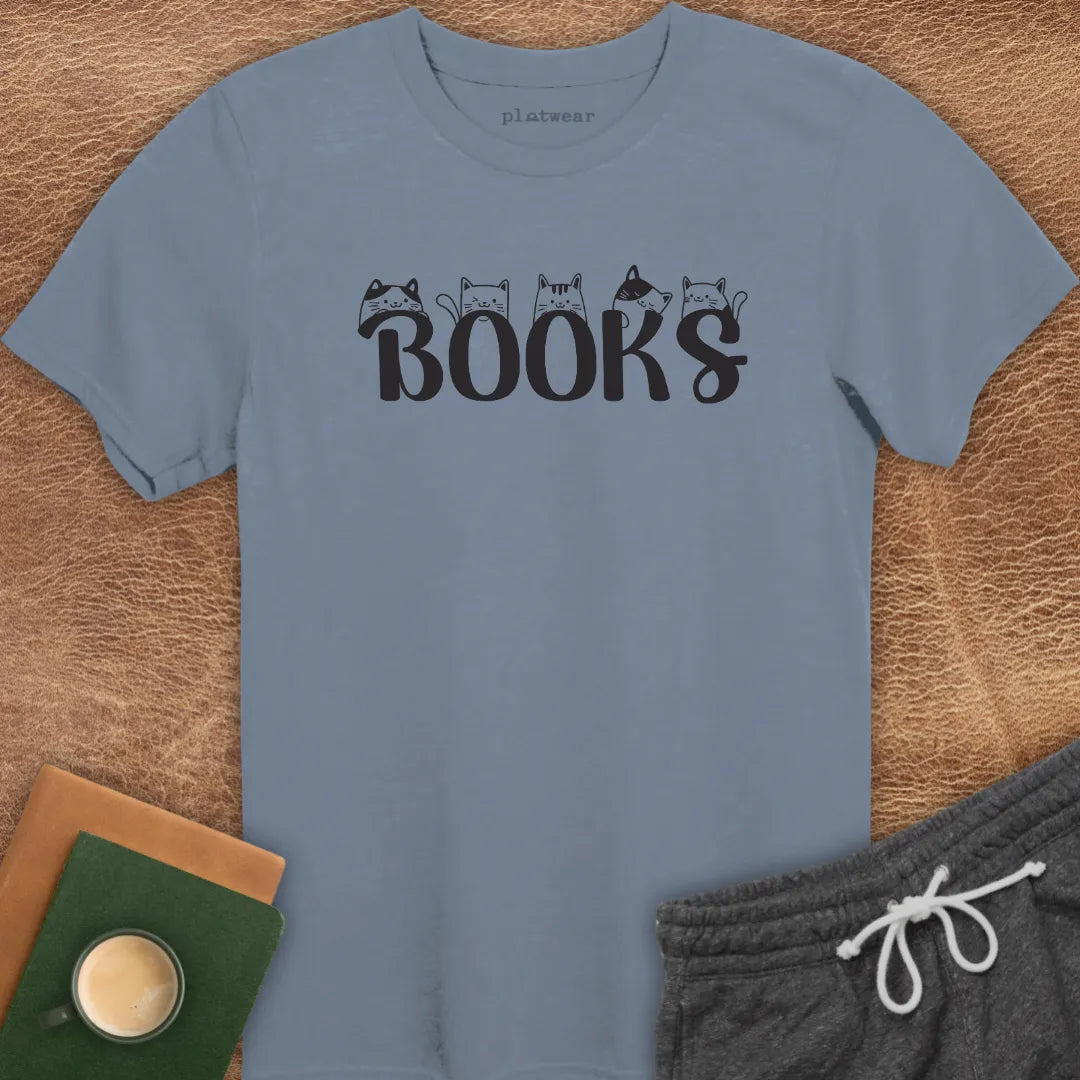 BOOKS CATS T-SHIRT