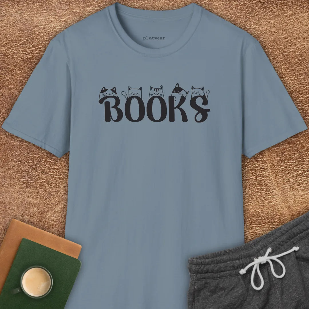 BOOKS CATS T-SHIRT