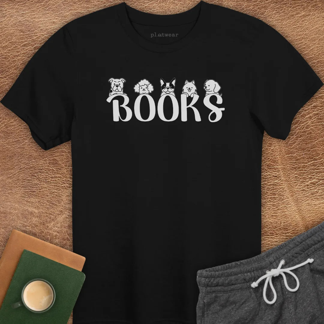 BOOKS DOGS T-SHIRT