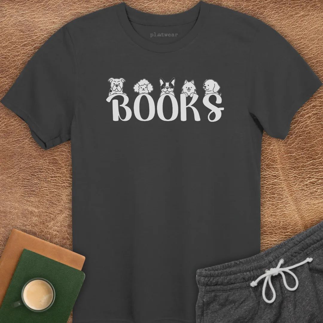 BOOKS DOGS T-SHIRT