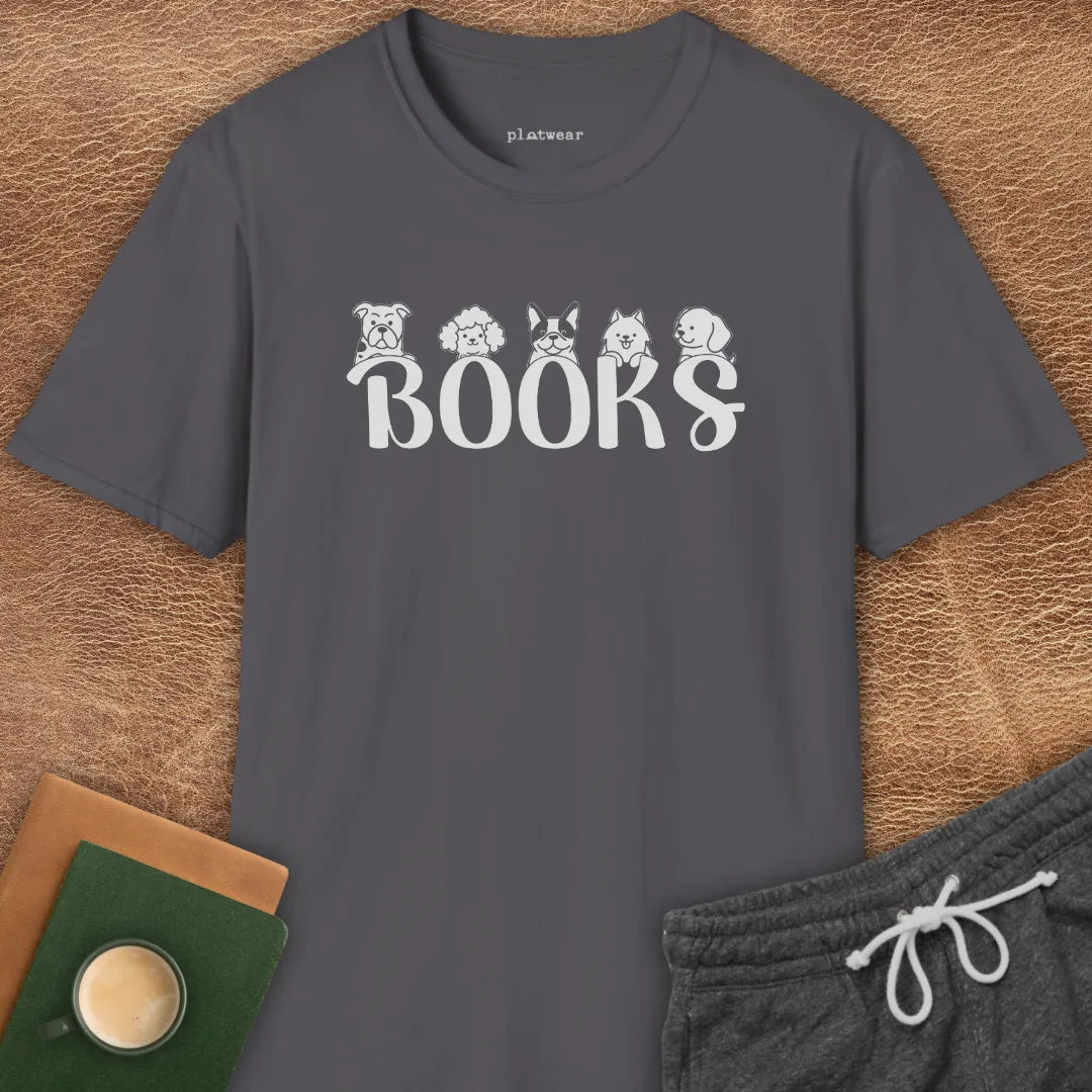 BOOKS DOGS T-SHIRT