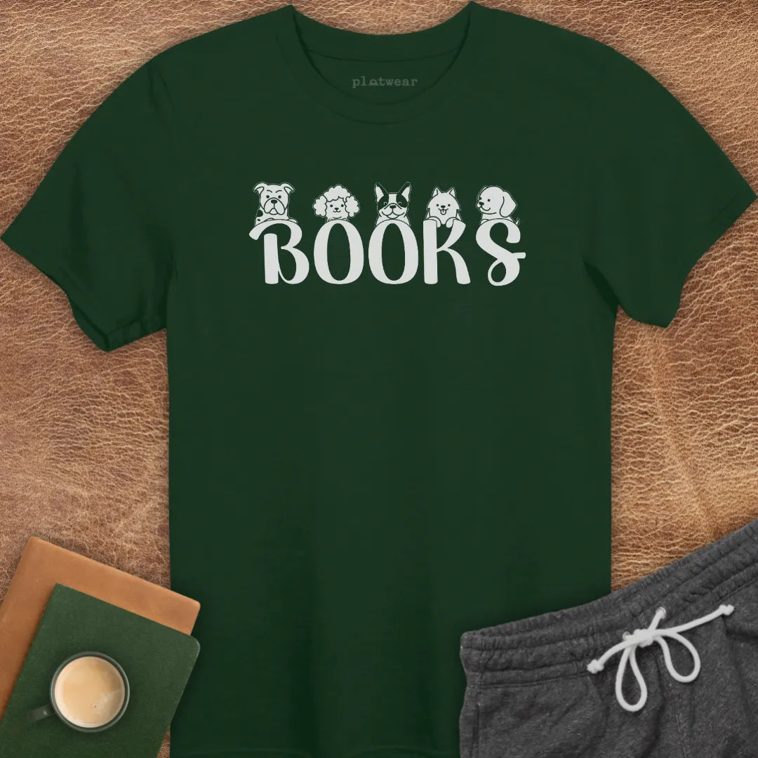 BOOKS DOGS T-SHIRT