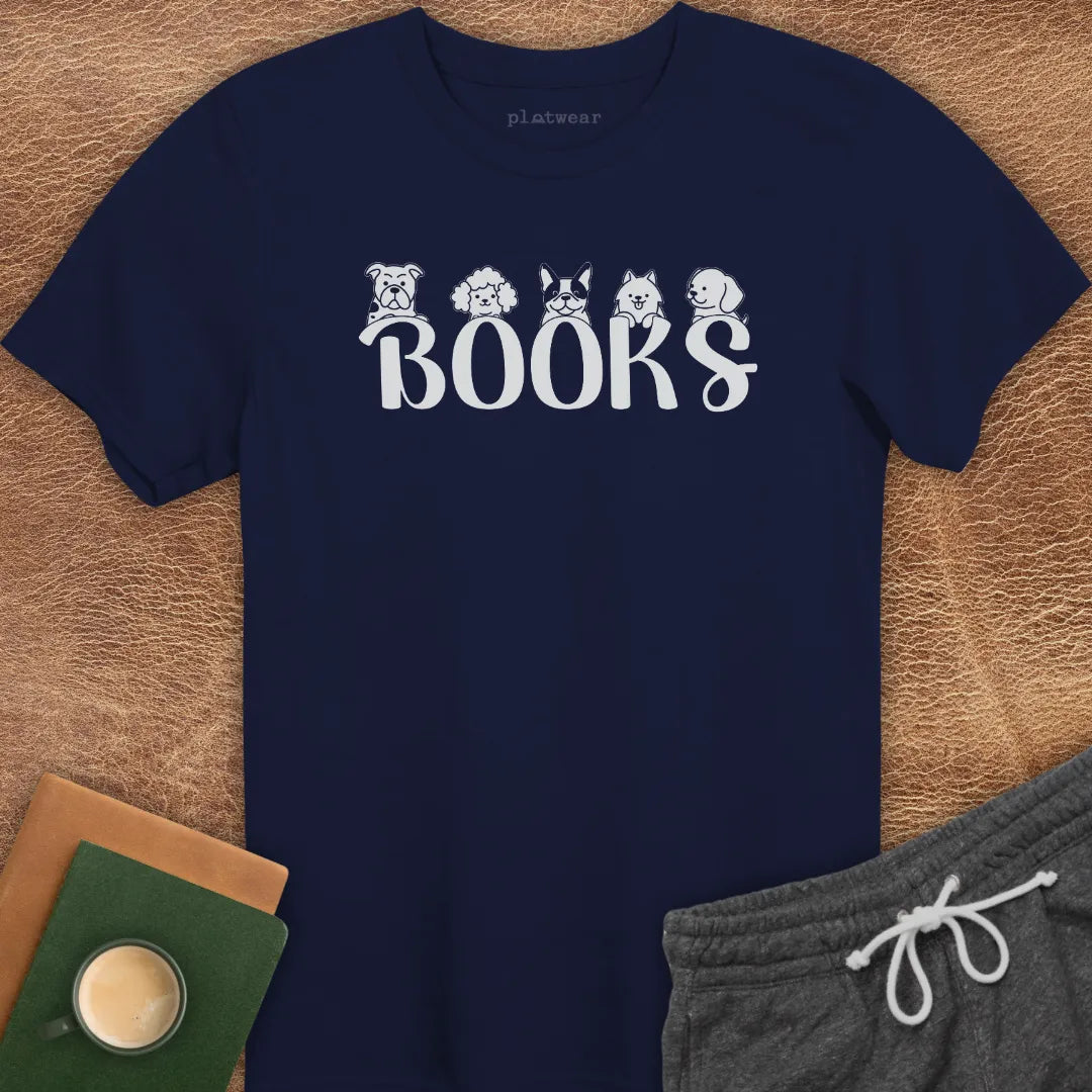 BOOKS DOGS T-SHIRT