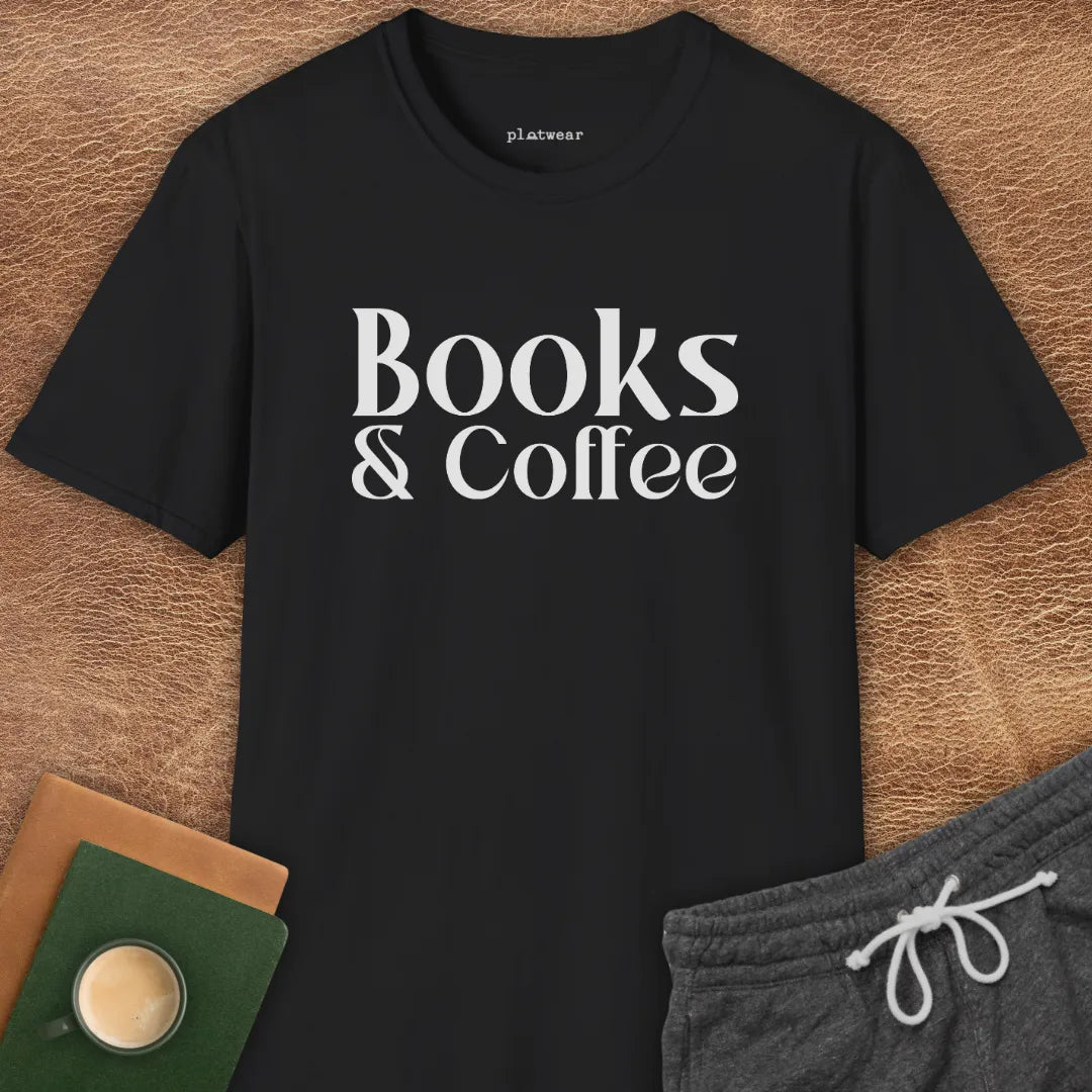 BOOKS & COFFEE T-SHIRT