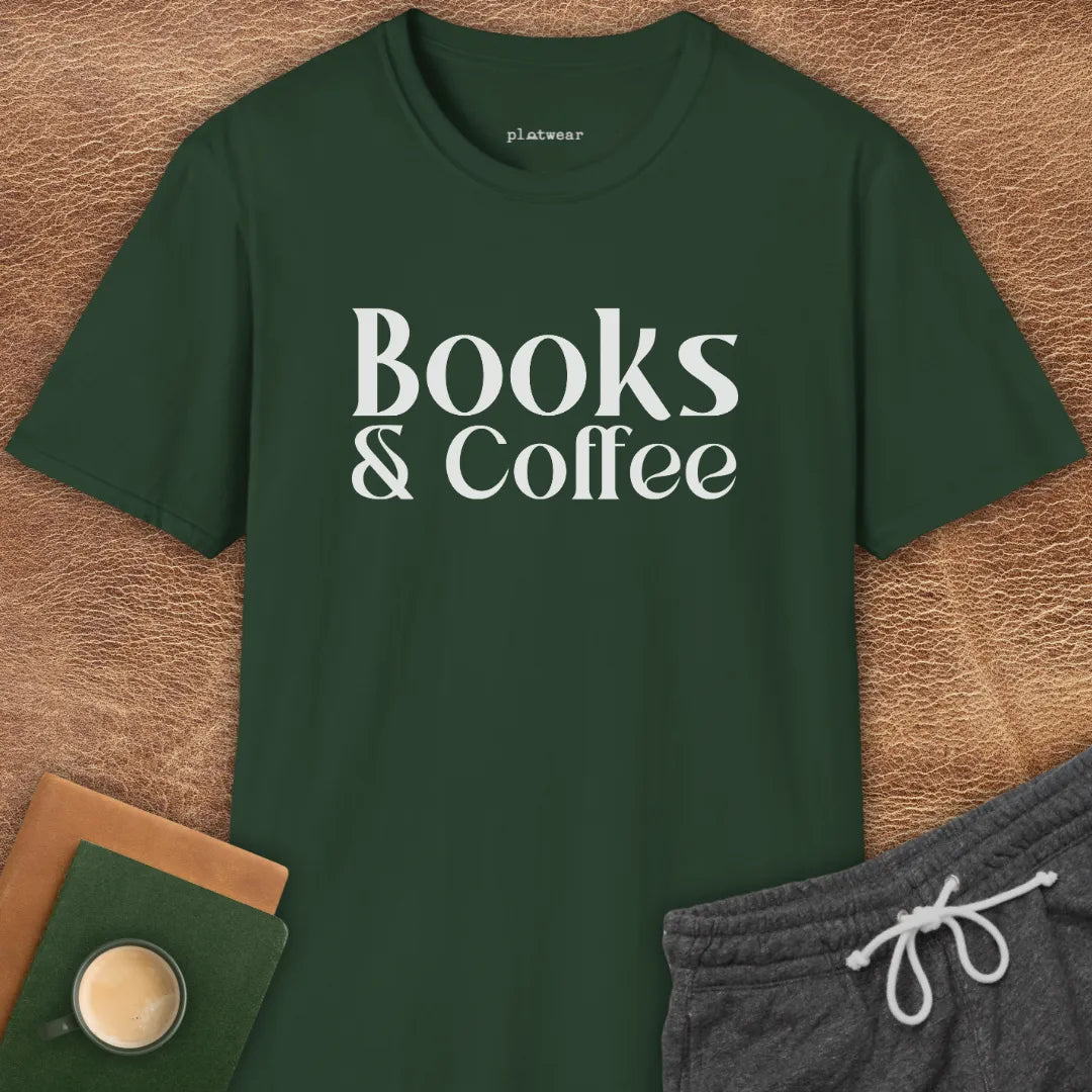 BOOKS & COFFEE T-SHIRT