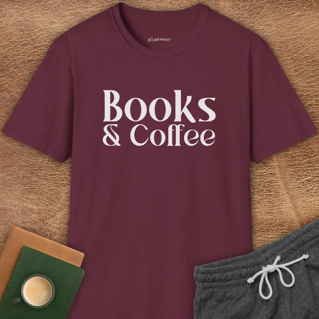 BOOKS & COFFEE T-SHIRT
