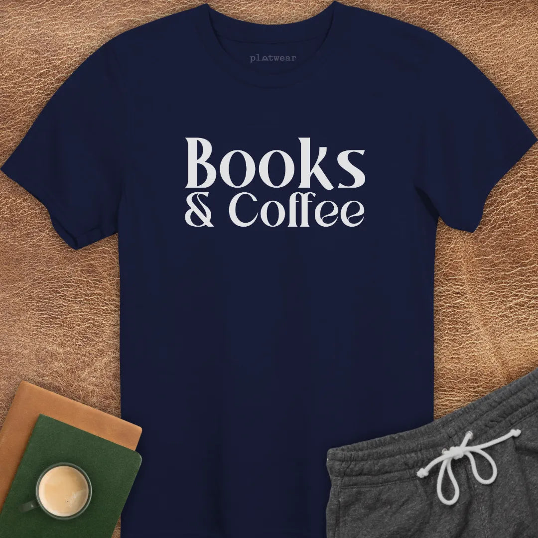 BOOKS & COFFEE T-SHIRT