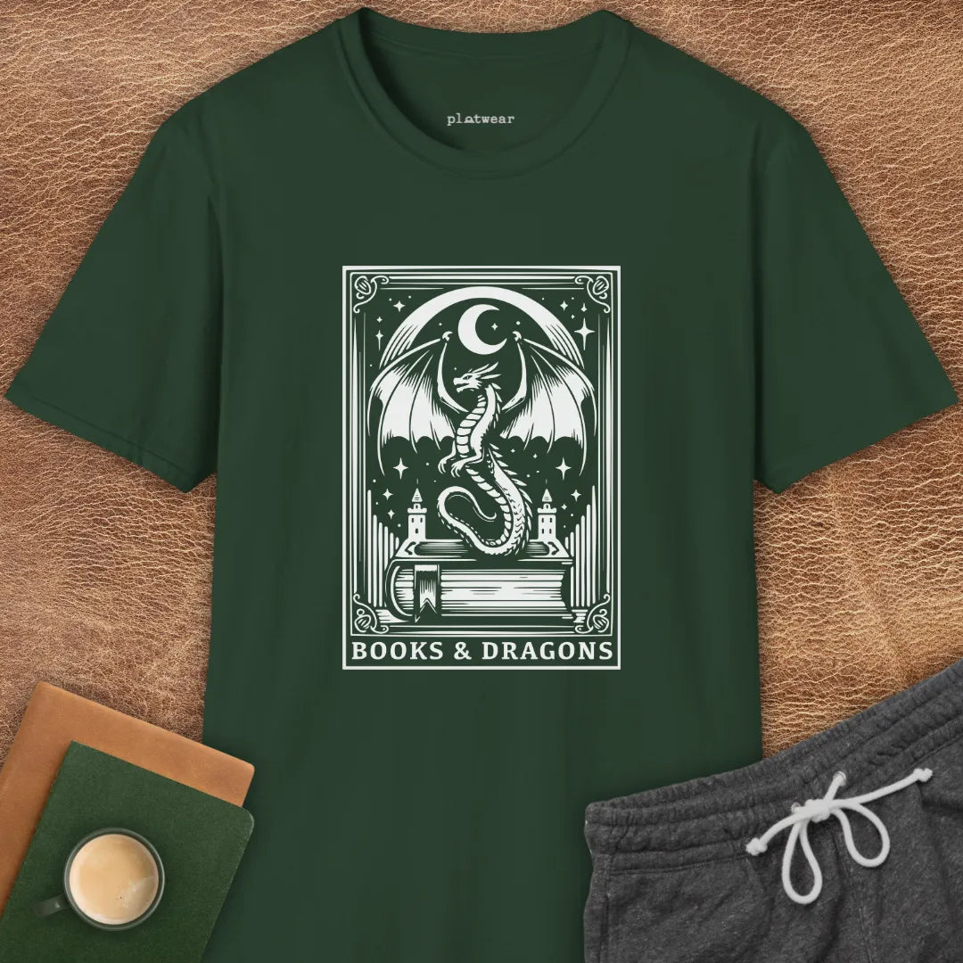 BOOKS & DRAGONS T-SHIRT