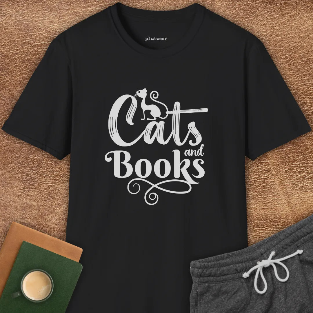 CATS & BOOKS T-SHIRT
