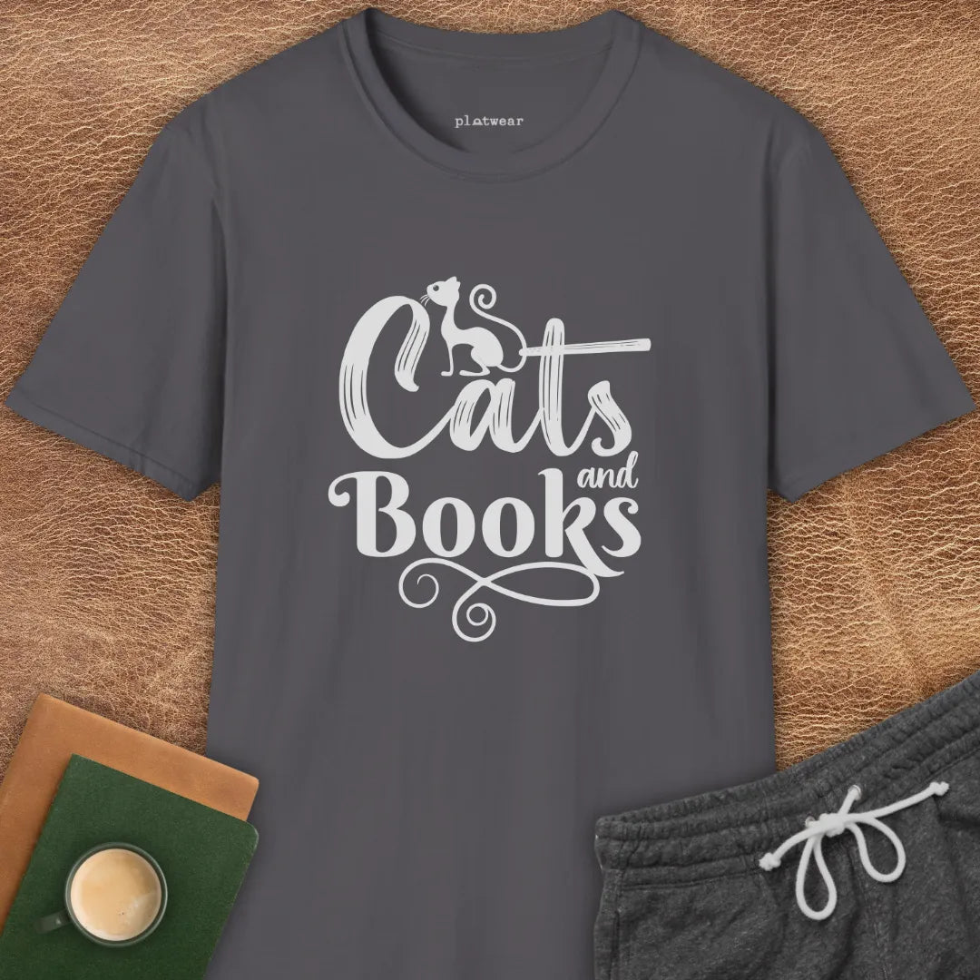 CATS & BOOKS T-SHIRT