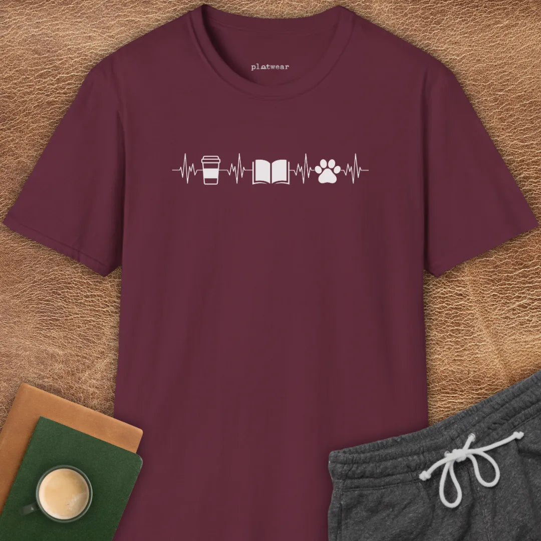 COFFEE, BOOKS & DOGS T-SHIRT