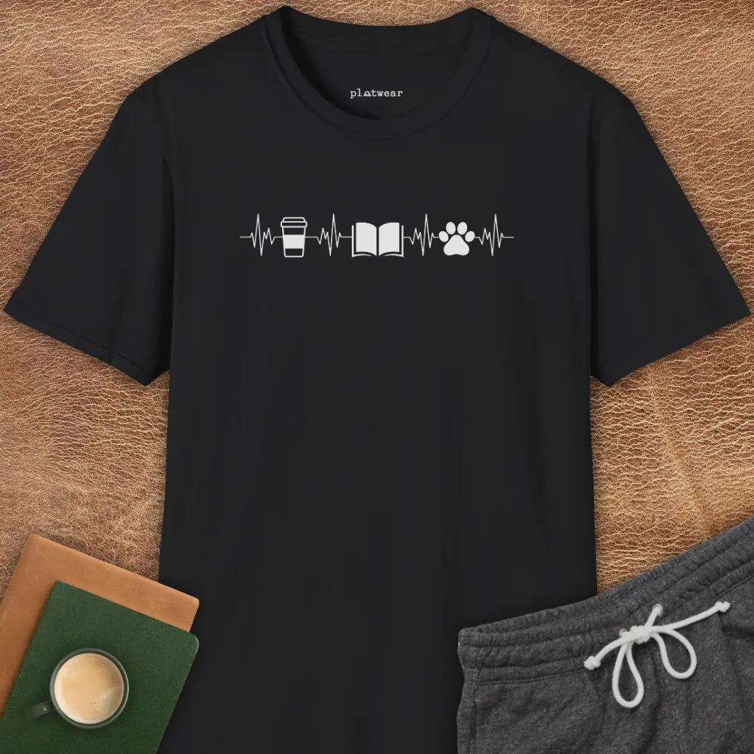 COFFEE, BOOKS & DOGS T-SHIRT