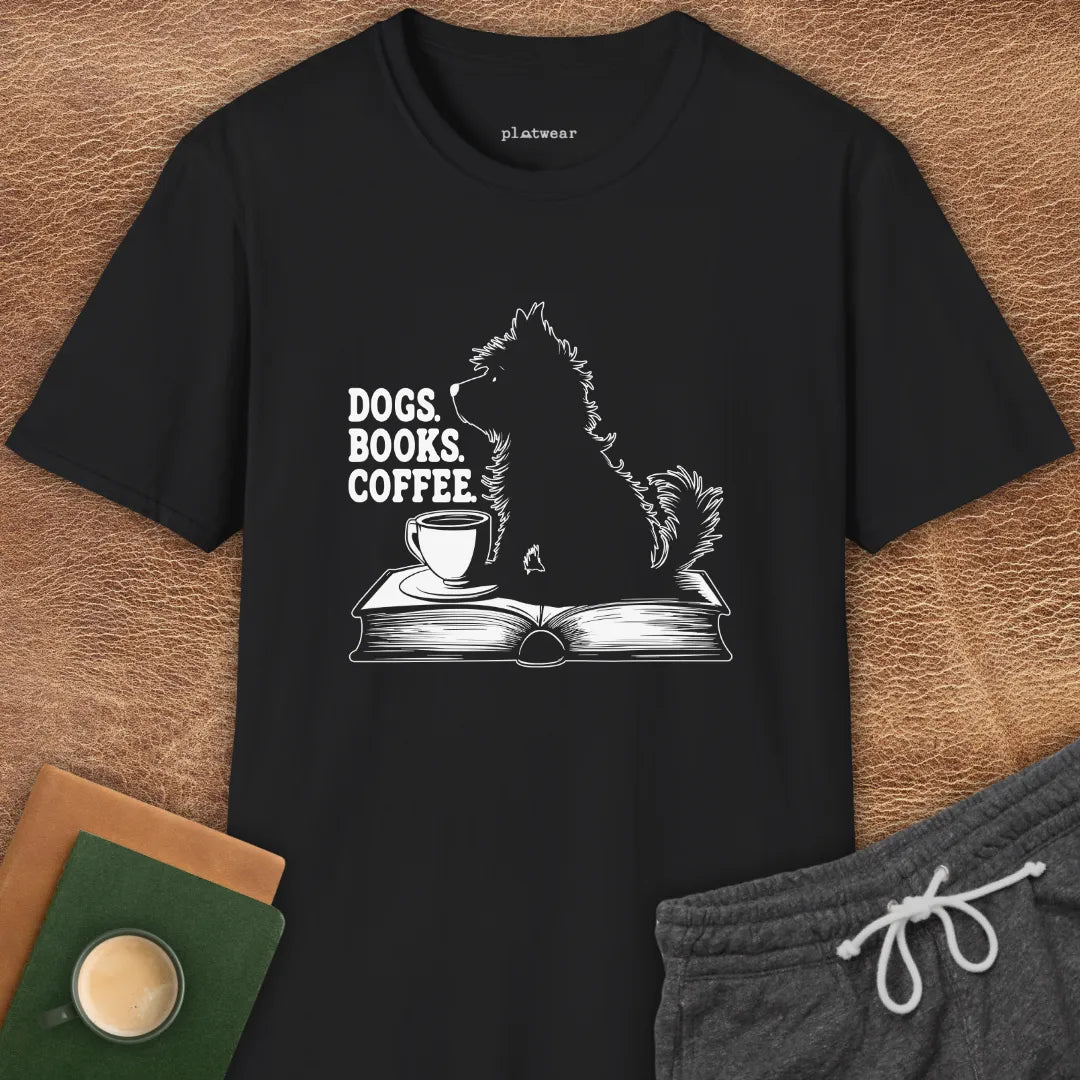 DOGS. BOOKS. COFFEE T-SHIRT