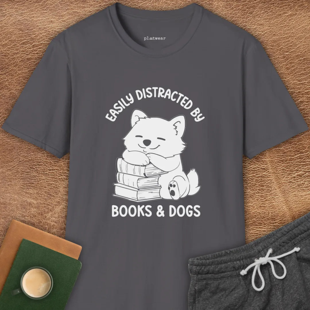 BY BOOKS & DOGS T-SHIRT