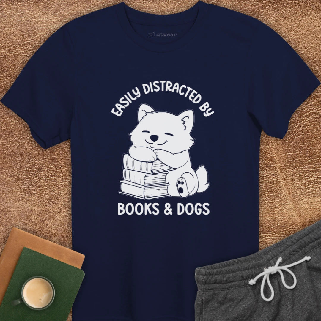 BY BOOKS & DOGS T-SHIRT