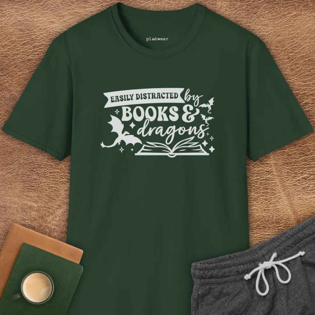 DISTRACTED BY DRAGONS T-SHIRT
