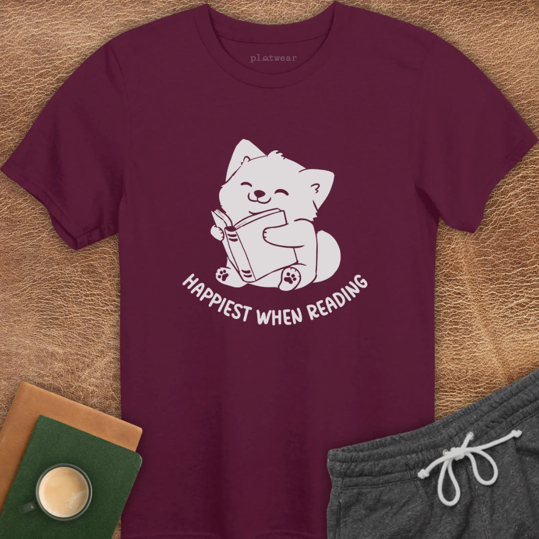 HAPPIEST WHEN READING T-SHIRT
