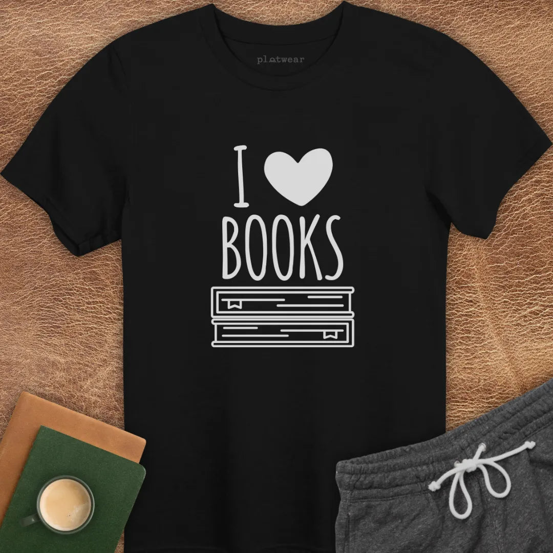 I LOVE BOOKS T-SHIRT