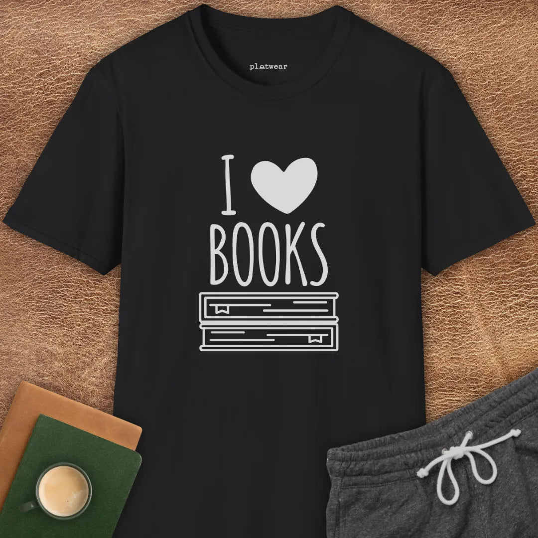 I LOVE BOOKS T-SHIRT