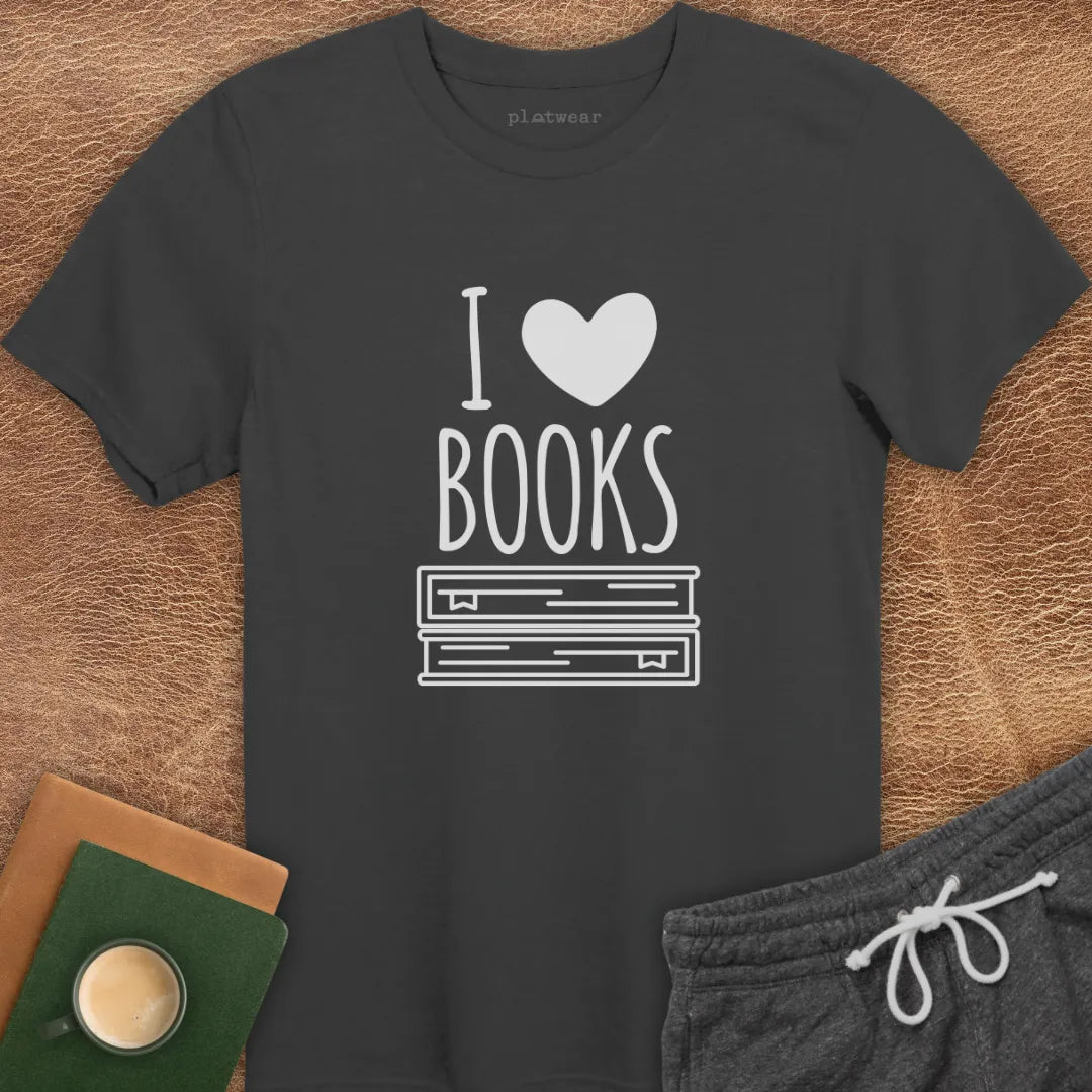 I LOVE BOOKS T-SHIRT