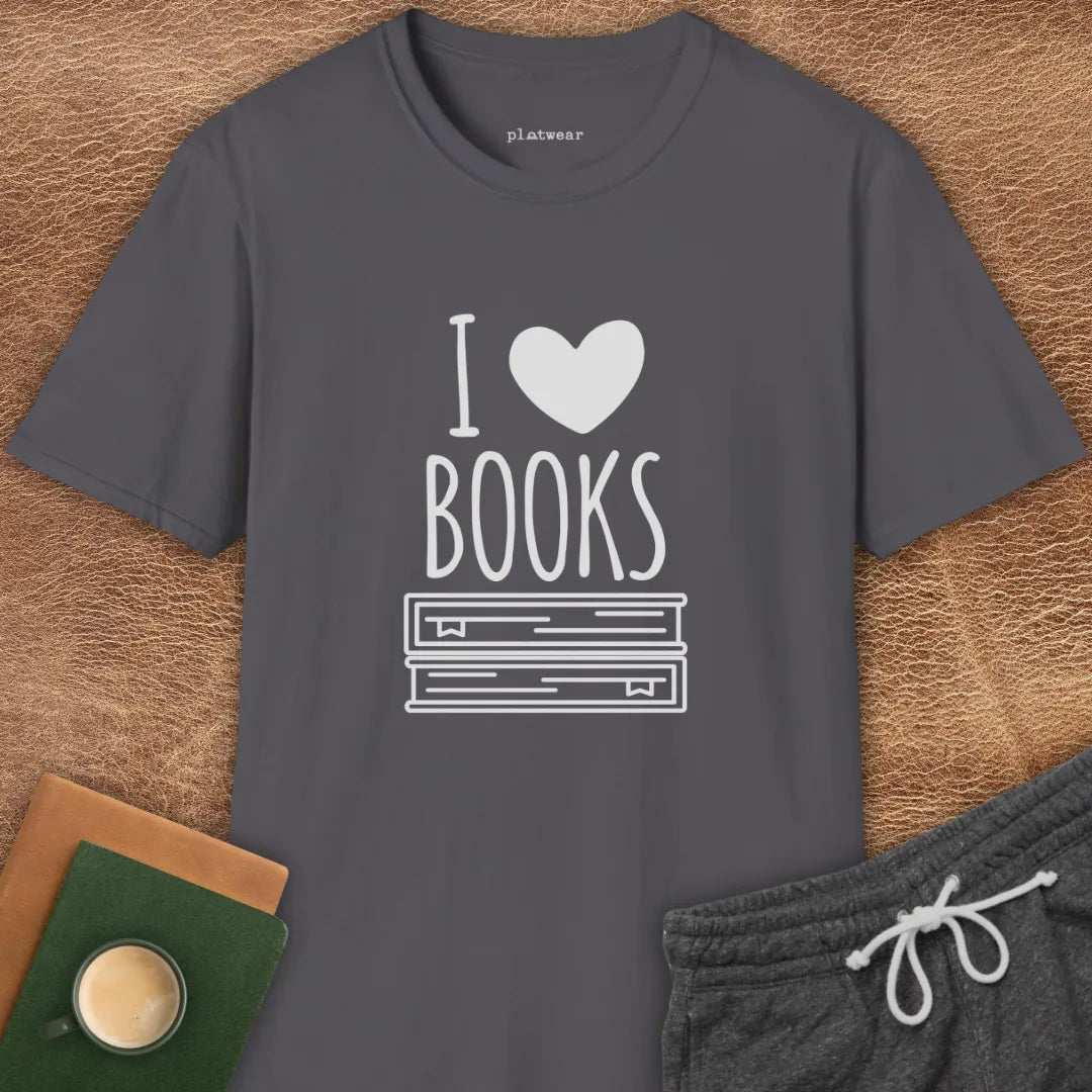I LOVE BOOKS T-SHIRT