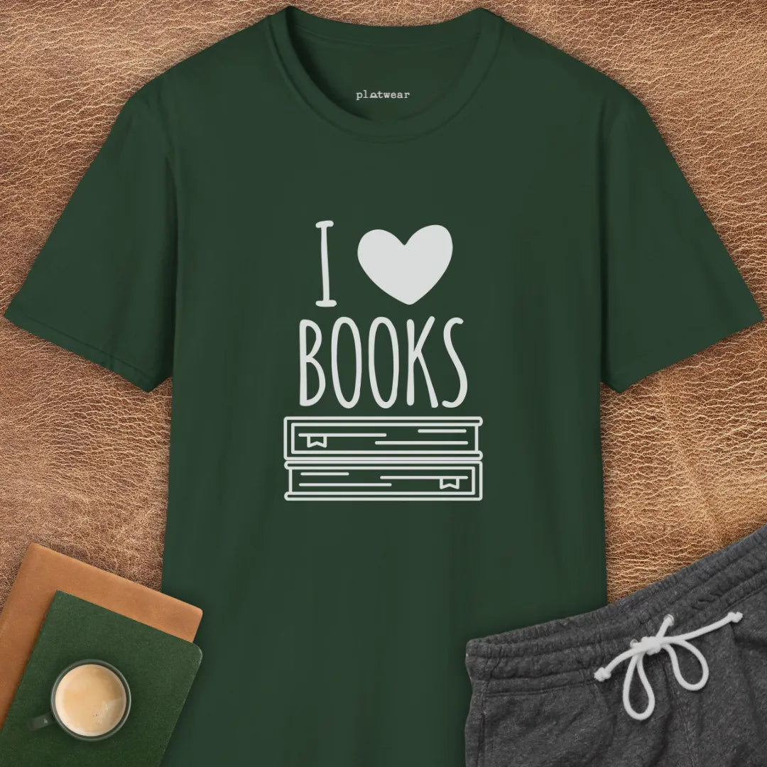 I LOVE BOOKS T-SHIRT