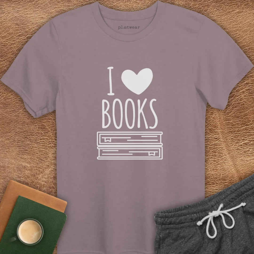 I LOVE BOOKS T-SHIRT
