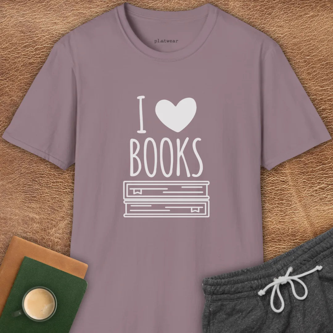I LOVE BOOKS T-SHIRT