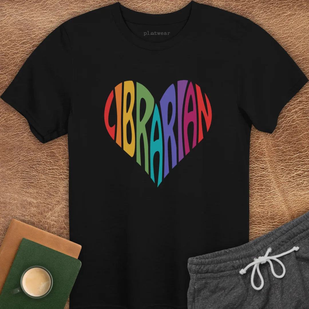 LIBRARIAN HEART T-SHIRT