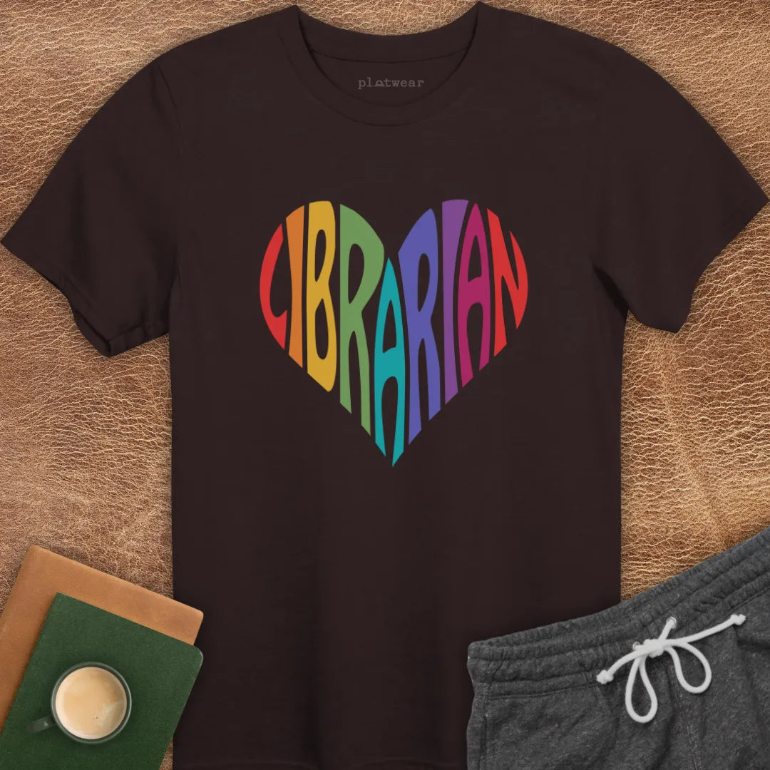 LIBRARIAN HEART T-SHIRT