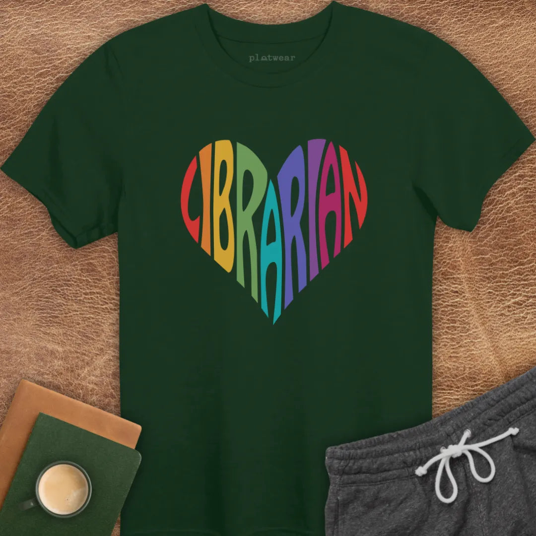 LIBRARIAN HEART T-SHIRT
