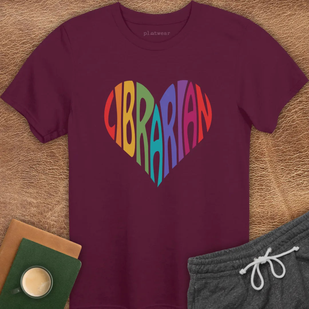 LIBRARIAN HEART T-SHIRT