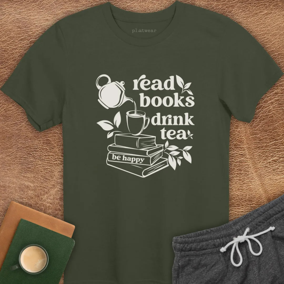 READ BOOKS DRINK TEA T-SHIRT